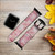 CA0465 Pink Marble Texture Leather & Silicone Smart Watch Band Strap For Apple Watch iWatch