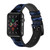 CA0527 Navy Blue Camo Camouflage Leather & Silicone Smart Watch Band Strap For Apple Watch iWatch