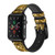 CA0691 Gold Glitter Graphic Print Leather & Silicone Smart Watch Band Strap For Apple Watch iWatch