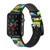 CA0694 Abstract Art Mosaic Tiles Graphic Leather & Silicone Smart Watch Band Strap For Apple Watch iWatch