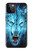 S0752 Feu bleu Loup Etui Coque Housse pour iPhone 12, iPhone 12 Pro