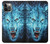 S0752 Feu bleu Loup Etui Coque Housse pour iPhone 12, iPhone 12 Pro