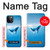 S0843 Baleine bleue Etui Coque Housse pour iPhone 12, iPhone 12 Pro