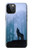 S0935 Loup Hurlant dans la forêt Etui Coque Housse pour iPhone 12, iPhone 12 Pro