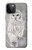 S1566 Milou Blanc Chouette Chouette Etui Coque Housse pour iPhone 12, iPhone 12 Pro