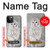 S1566 Milou Blanc Chouette Chouette Etui Coque Housse pour iPhone 12, iPhone 12 Pro