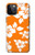 S2245 Hawai Hibiscus Motif orange Etui Coque Housse pour iPhone 12, iPhone 12 Pro