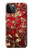 S2414 Rouge Fleur amandier Van Gogh Etui Coque Housse pour iPhone 12, iPhone 12 Pro