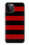S2638 Noir et Rouge rayé Etui Coque Housse pour iPhone 12, iPhone 12 Pro
