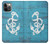 S3053 Marin Blue Anchor Etui Coque Housse pour iPhone 12, iPhone 12 Pro