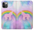 S3070 Arc en ciel pastel ciel Licorne Etui Coque Housse pour iPhone 12, iPhone 12 Pro