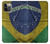 S3297 Brésil Drapeau graphique Football Millésime Etui Coque Housse pour iPhone 12, iPhone 12 Pro
