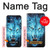S0752 Feu bleu Loup Etui Coque Housse pour iPhone 12 mini