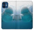 S1801 Béluga Sourire baleine Etui Coque Housse pour iPhone 12 mini