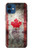 S2490 Canada Feuille d'érable Drapeau Texture Etui Coque Housse pour iPhone 12 mini