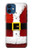 S2846 Costume de Noël Père Noël Rouge Etui Coque Housse pour iPhone 12 mini