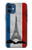 S2859 Drapeau France millésimé Tour Eiffel Etui Coque Housse pour iPhone 12 mini
