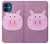 S3269 Porc Dessin animé Etui Coque Housse pour iPhone 12 mini