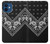 S3363 Motif Bandana Noir Etui Coque Housse pour iPhone 12 mini