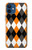 S3421 Noir Orange Blanc Argyle Plaid Etui Coque Housse pour iPhone 12 mini S3421 Noir Orange Blanc Argyle Plaid Etui Coque Housse pour iPhone 12 mini