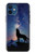 S3555 Loup Hurlant Million étoiles Etui Coque Housse pour iPhone 12 mini