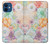 S3705 Fleur florale pastel Etui Coque Housse pour iPhone 12 mini