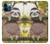 S3138 Peinture mignon bébé Sloth Etui Coque Housse pour iPhone 12 Pro Max