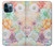 S3705 Fleur florale pastel Etui Coque Housse pour iPhone 12 Pro Max