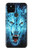 S0752 Feu bleu Loup Etui Coque Housse pour Google Pixel 5