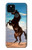 S0934 Sauvage Black Horse Etui Coque Housse pour Google Pixel 5