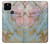 S3717 Imprimé graphique en marbre bleu pastel or rose Etui Coque Housse pour Google Pixel 5