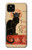 S2739 Chat Noir Noir Chat Millésime Etui Coque Housse pour Google Pixel 4a 5G