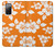 S2245 Hawai Hibiscus Motif orange Etui Coque Housse pour Samsung Galaxy S20 FE