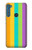 S3678 Vertical arc-en-ciel coloré Etui Coque Housse pour Motorola One Fusion+