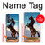 S0934 Sauvage Black Horse Etui Coque Housse pour Motorola Edge+