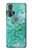S2653 Dragon Vert Turquoise Pierre Graphique Etui Coque Housse pour Motorola Edge+