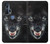 S2823 Noir Loup Bleu Yeux Visage Etui Coque Housse pour Motorola Edge+