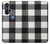S2842 Noir et blanc Buffle motif de vérification Etui Coque Housse pour Motorola Edge+