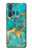 S2906 Aqua Turquoise Pierre Etui Coque Housse pour Motorola Edge+