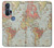 S3418 Carte du monde millésimé Etui Coque Housse pour Motorola Edge+