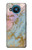 S3717 Imprimé graphique en marbre bleu pastel or rose Etui Coque Housse pour Nokia 8.3 5G