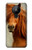 S1595 Beau cheval marron Etui Coque Housse pour Nokia 5.3