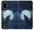 S3693 Pleine lune du loup blanc sinistre Etui Coque Housse pour Samsung Galaxy S20
