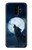 S3693 Pleine lune du loup blanc sinistre Etui Coque Housse pour Samsung Galaxy S9