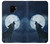 S3693 Pleine lune du loup blanc sinistre Etui Coque Housse pour Samsung Galaxy S9
