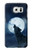 S3693 Pleine lune du loup blanc sinistre Etui Coque Housse pour Samsung Galaxy S6