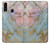 S3717 Imprimé graphique en marbre bleu pastel or rose Etui Coque Housse pour Samsung Galaxy A20s