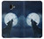 S3693 Pleine lune du loup blanc sinistre Etui Coque Housse pour Samsung Galaxy J6+ (2018), J6 Plus (2018)