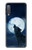 S3693 Pleine lune du loup blanc sinistre Etui Coque Housse pour Samsung Galaxy A7 (2018)