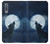 S3693 Pleine lune du loup blanc sinistre Etui Coque Housse pour Samsung Galaxy A7 (2018)